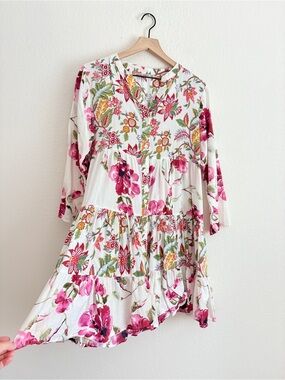 Dress Addict Cotton Floral Tiered Mini Dress